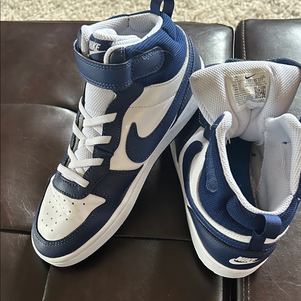 Nike Kids Basketball Blue and White Hi Top Sneakers - Picture 3 of 8